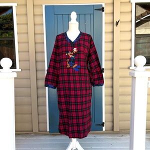 Vintage Scooby Doo Plaid Nightgown Embroidery Character Women’s Size XL